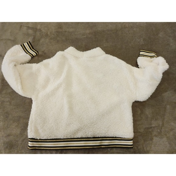 Nanette Lepore White Fuzzy Pullover XL - Saints Black & Gold!!! - Picture 2 of 8